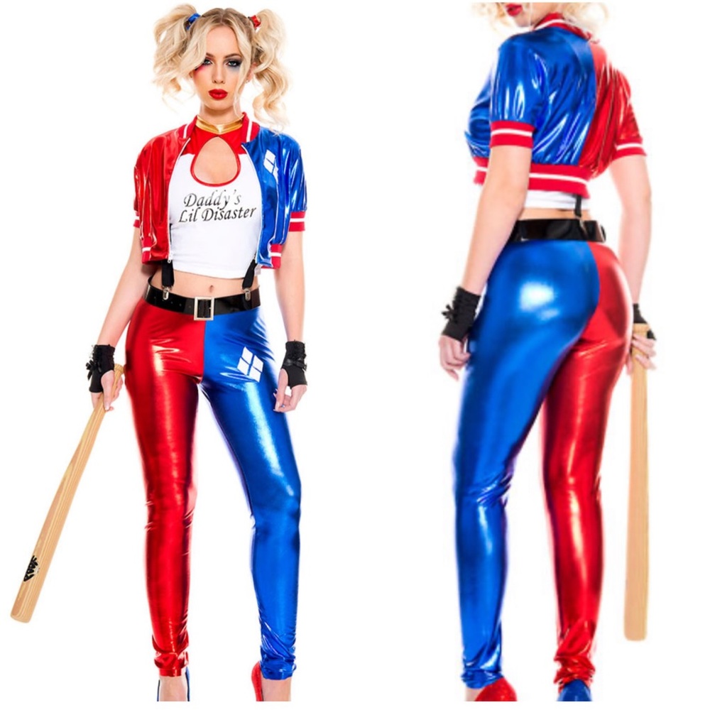 Music Legs Daddy's Lil Disaster Harley Quinn Adult Costume Size Medium/Large
